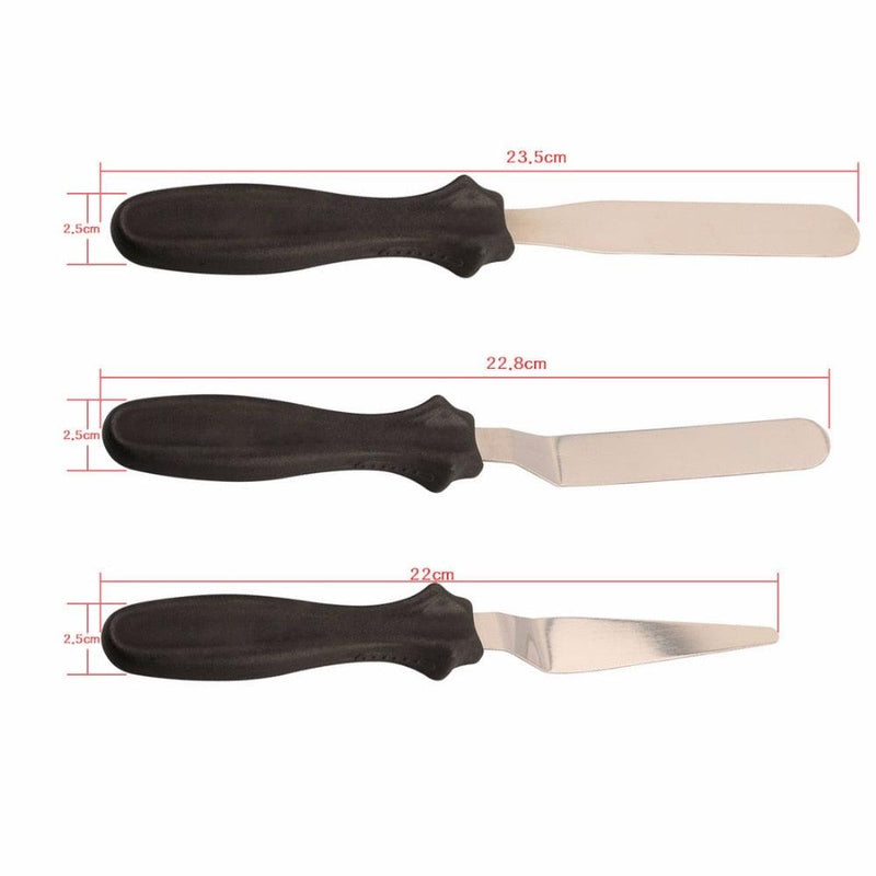 3pcs/set Blade Angled Espatula Spatula Cake Icing Spatula Smooth Filling Tool Cutter Set Wedding