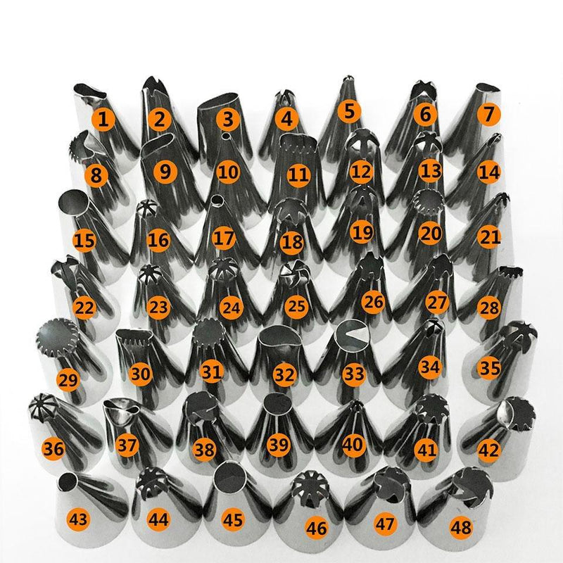 48Pcs Complete Cake Decorating Nozzle Sets Cream Pastry Icing Piping Tool Fondant Confectionery