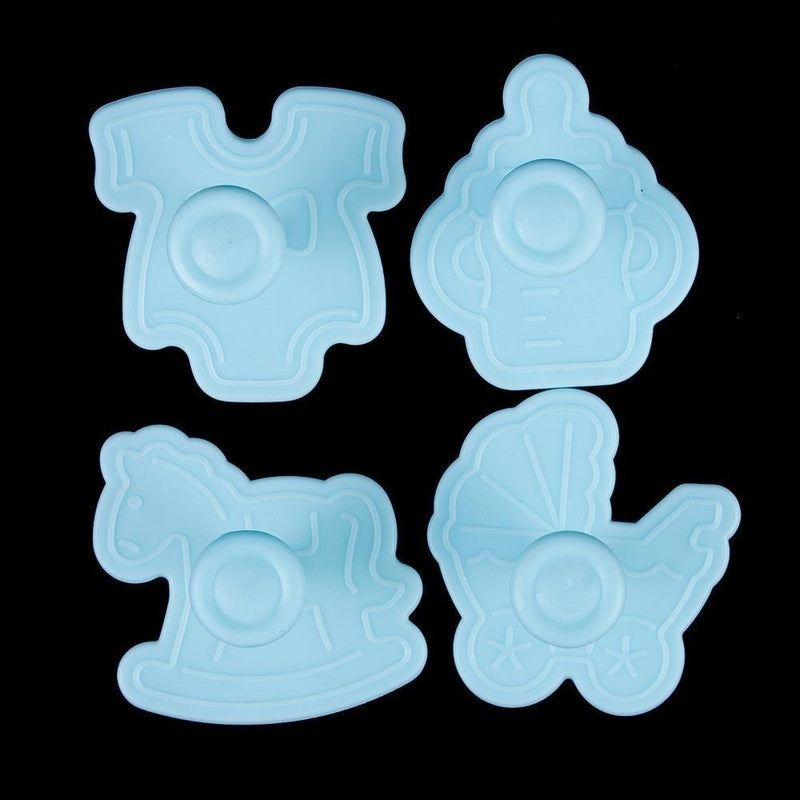 4Pcs/set Cookie Cutter Cake Cartoon Baby Toy Decor Sugar Paste Loaf Sugarcraft Plunger Fondant