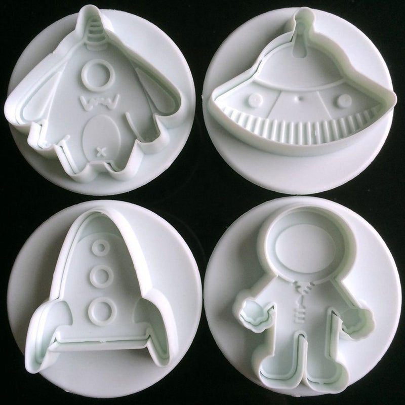4Pcs/set candy makeup mirror Shape Fondant cutter plastic cake/cookie/buscuit cutter plunger mold