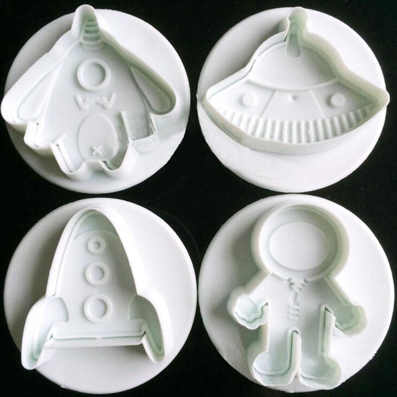4Pcs/set candy makeup mirror Shape Fondant cutter plastic cake/cookie/buscuit cutter plunger mold