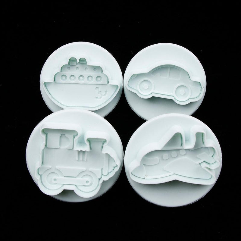 4Pcs/set candy makeup mirror Shape Fondant cutter plastic cake/cookie/buscuit cutter plunger mold