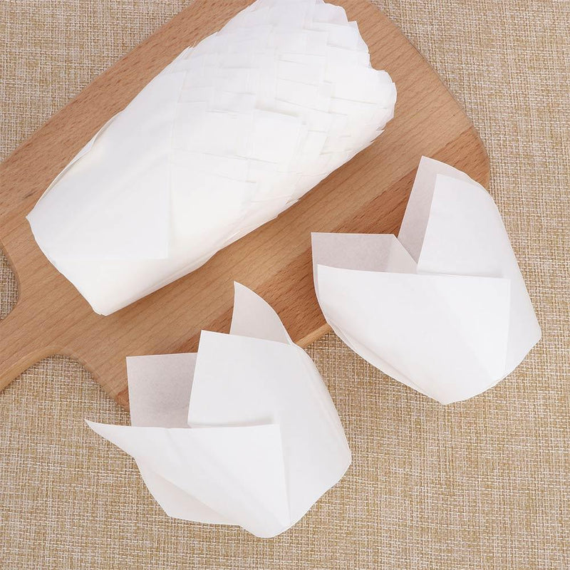 50 Pcs/set Cake Cups Paper Cake Mold Small Cake Box Cup Tray Decorating Tools Proveided Tulip