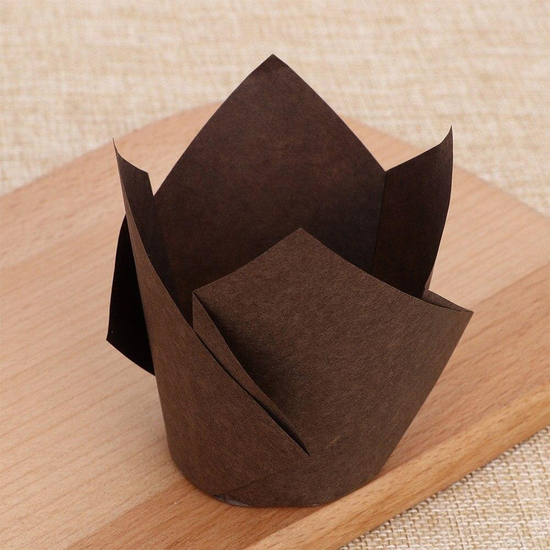50 Pcs/set Cake Cups Paper Cake Mold Small Cake Box Cup Tray Decorating Tools Proveided Tulip