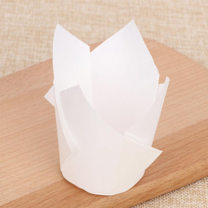 50 Pcs/set Cake Cups Paper Cake Mold Small Cake Box Cup Tray Decorating Tools Proveided Tulip