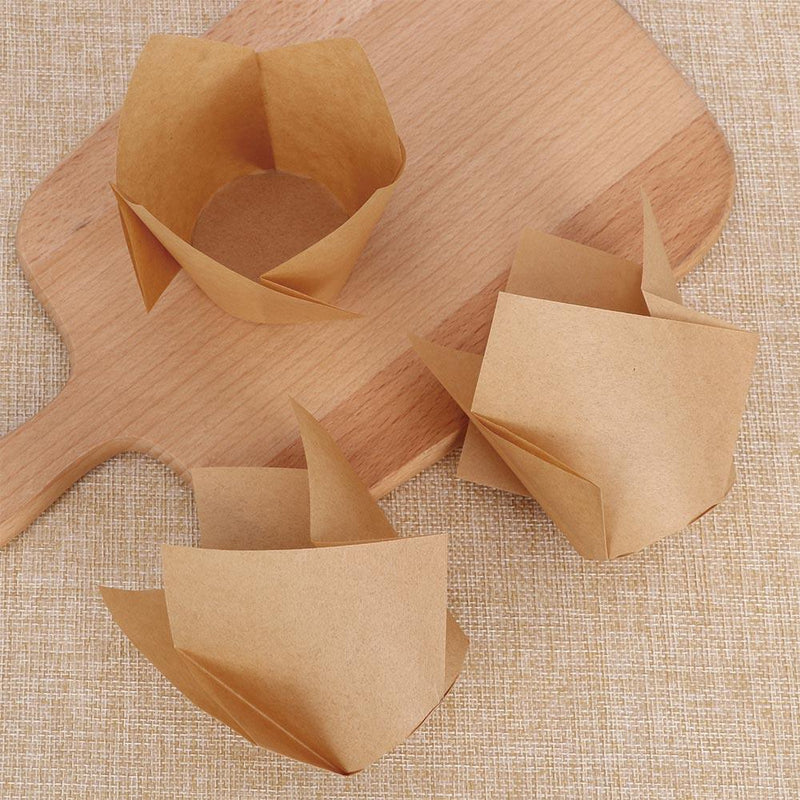 50 Pcs/set Cake Cups Paper Cake Mold Small Cake Box Cup Tray Decorating Tools Proveided Tulip