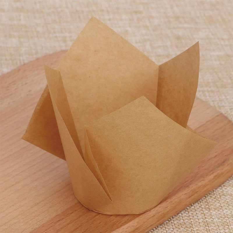 50 Pcs/set Cake Cups Paper Cake Mold Small Cake Box Cup Tray Decorating Tools Proveided Tulip