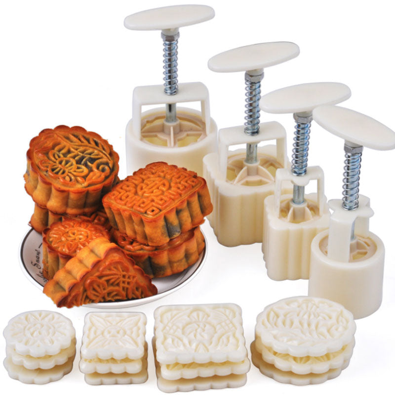 50g and 100g moon cake mold hand-pressed round and square DIY cake tools cookies dry cracker cookies