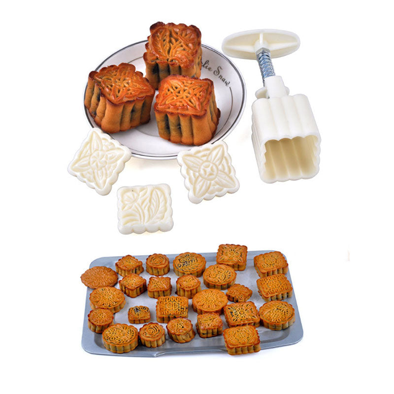 50g and 100g moon cake mold hand-pressed round and square DIY cake tools cookies dry cracker cookies