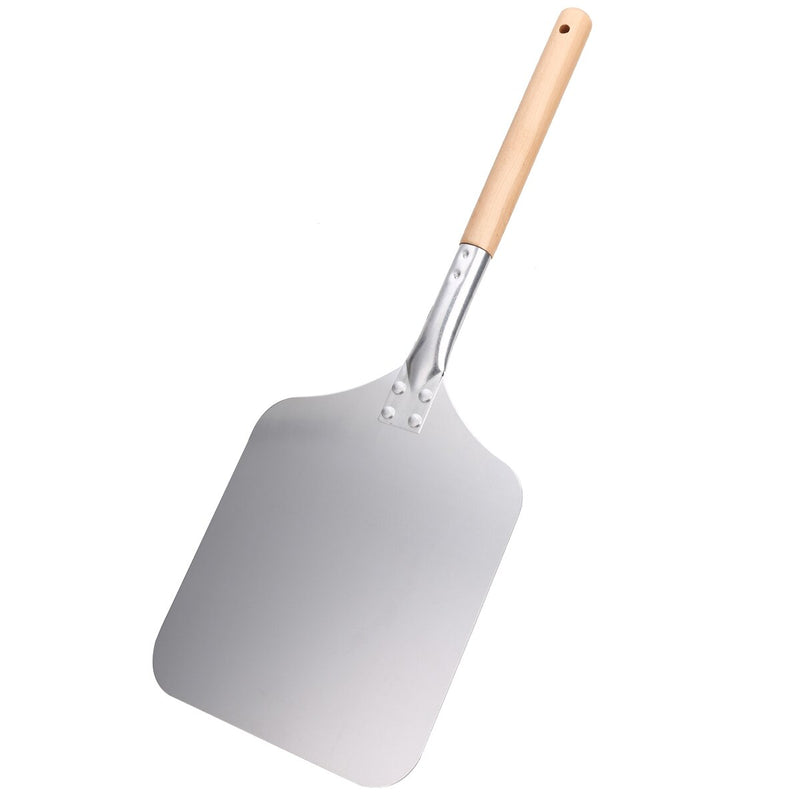 58cm Aluminum Pizza Peel Shovel with Wooden Handle Cake Shovel Baking Tools Cheese Cutter Peels
