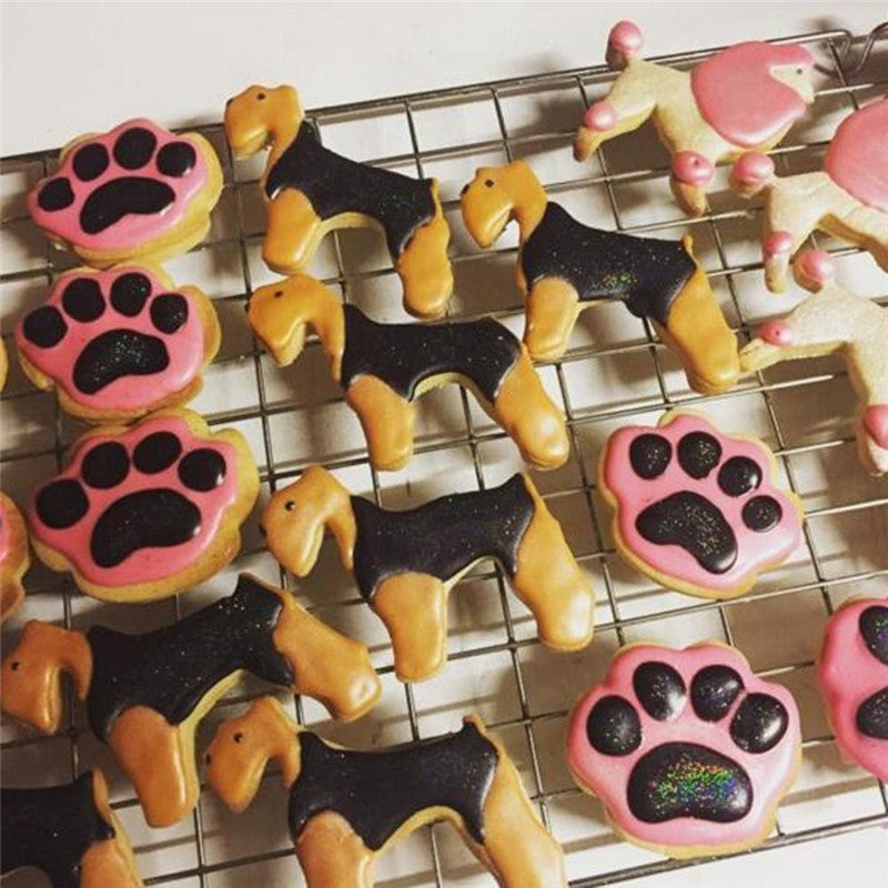 6 Styles Metal Pet Dog Bone Paw Cookie Cutter Mold Cat Shape Mould Pastry Biscuit 3D Baking Mold