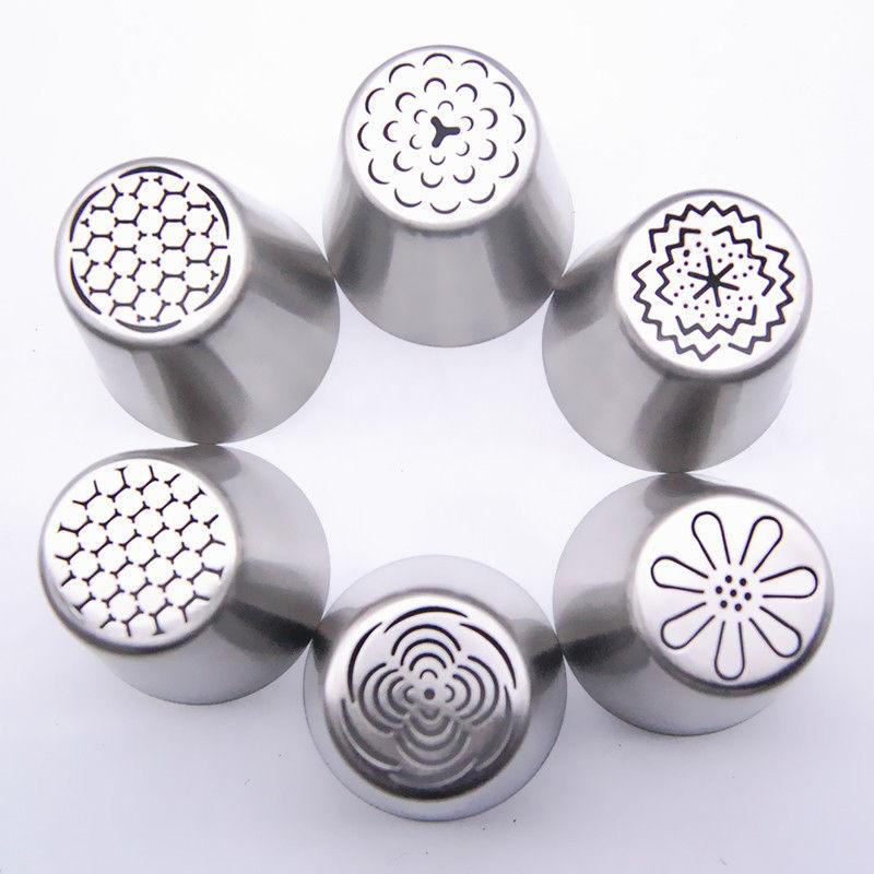 6PCS Russian Tulip Flower Cake Icing Piping Pastry Tips Nozzles Cupcake Cake Decorating Tools Baking