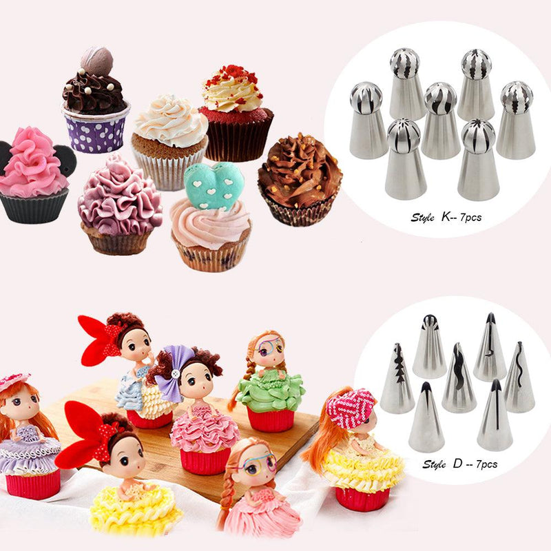 76PCS Stainless Steel Pastry Nozzles Set Icing Piping Tips Russian Korean Style Ball Shape Nozzle