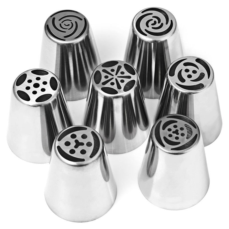 7pcs/lot Stainless Steel Russian Tulip Icing Piping Nozzle Cake Decoration Cream Tips DIY Cake
