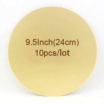 9.5Inch 24cm 10pcs/lot Gold Cake Circle Cardboard Base disposable Mousse Paper Cake Tray Free