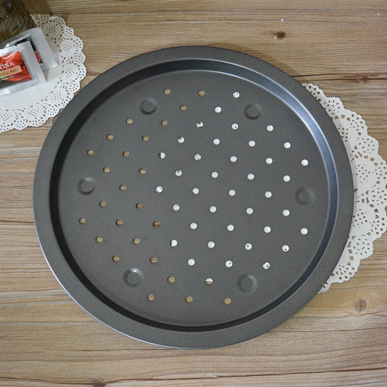 14 inch Thickening Pizza Shallow Dish Nonstick Carbon Steel Pizza Plate Baking Mould