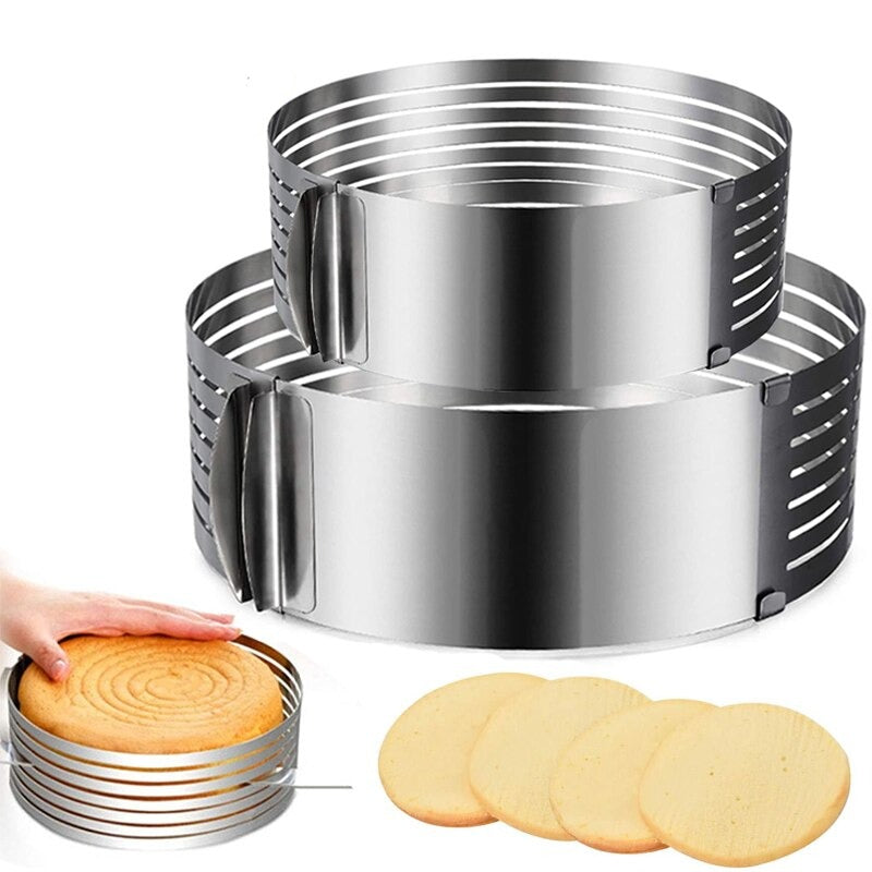 1pc Retractable Stainless Steel Cake Design Circle Mousse Ring Baking Tool Cake Mold  Cake Pan Adjustable Cake Tools