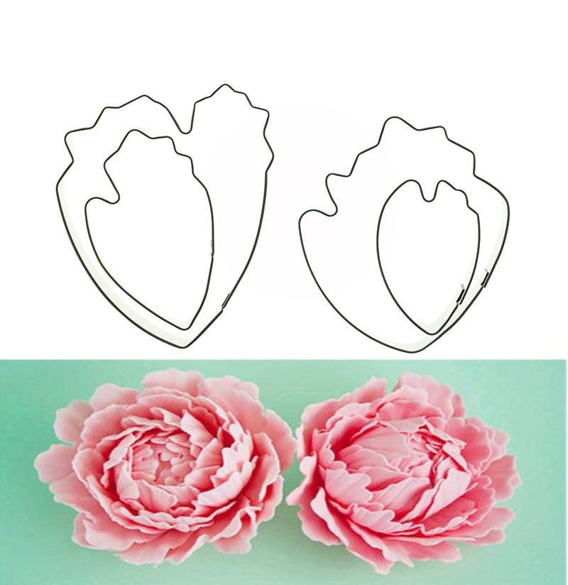APRICOT 4pcs/set peony flower  Cookie Cutter 3D Sugarcraft Fondant Cake Pastry Biscuit Baking Mold