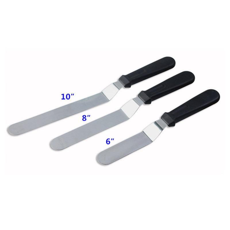 Angled Icing Spatula with Plastic Handle-Cake Decorating Tools 6',8',10' Stainless Steel Cake