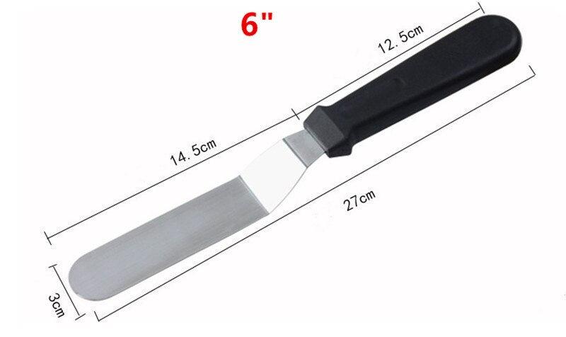 Angled Icing Spatula with Plastic Handle-Cake Decorating Tools 6',8',10' Stainless Steel Cake
