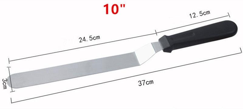 Angled Icing Spatula with Plastic Handle-Cake Decorating Tools 6',8',10' Stainless Steel Cake