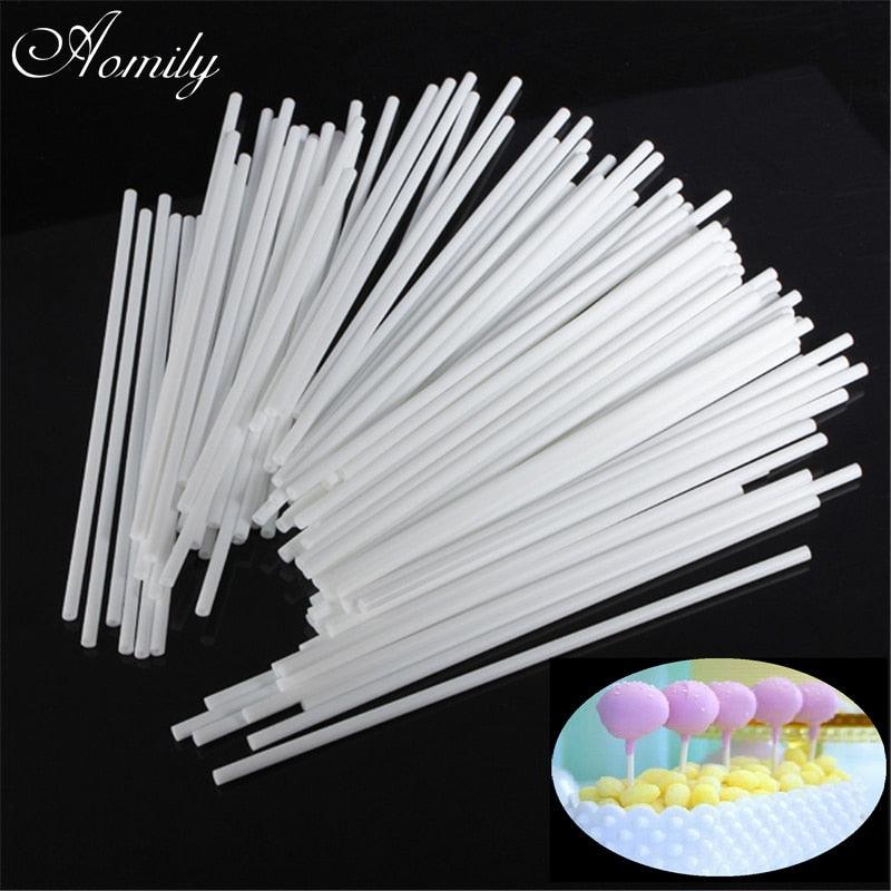 100pcs/Set Lollipop Sticks DIY Cake Plastic Lolly Candy Chocolate  Modelling Dessert Cake