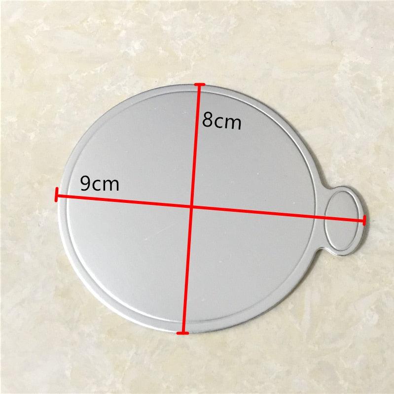 100pcs/Set Round Cake Silver Paper Mousse Cake Boards Dessert Displays Tray Birthday Cake