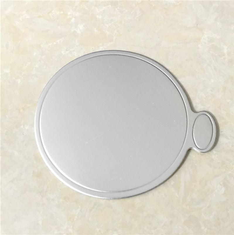100pcs/Set Round Cake Silver Paper Mousse Cake Boards Dessert Displays Tray Birthday Cake
