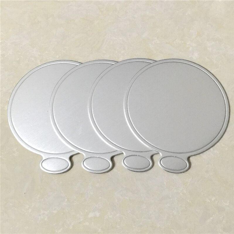 100pcs/Set Round Cake Silver Paper Mousse Cake Boards Dessert Displays Tray Birthday Cake