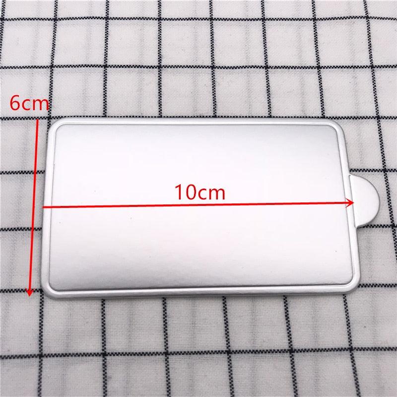 Aomily DIY Silvery 100pcs/Set Rectangle Mousse Cake BoardsPaper Cupcake Dessert Displays Tray
