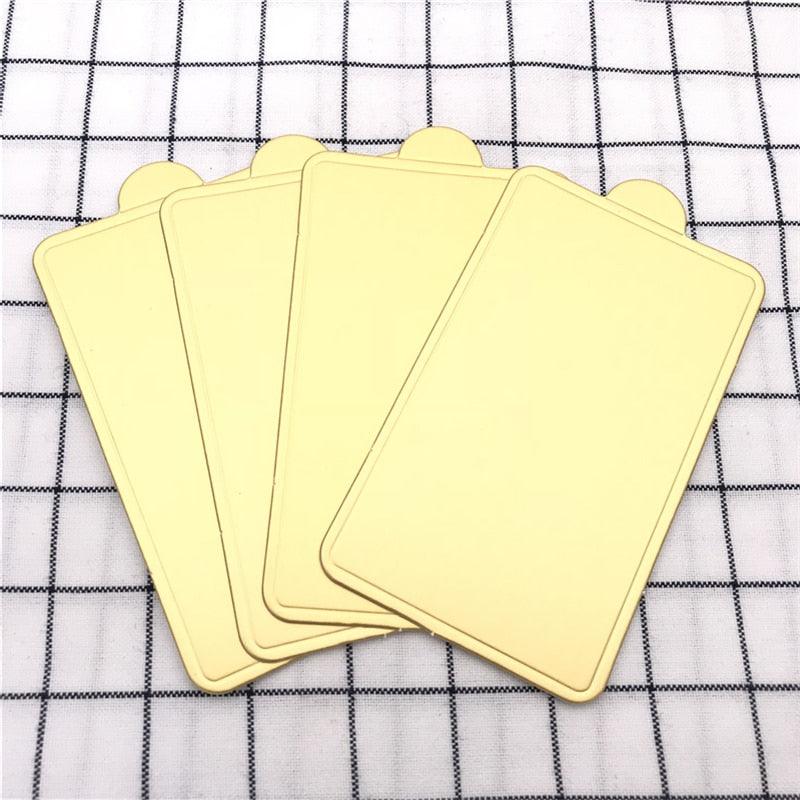 Gold 100pcs/Set Rectangle Mousse Cake BoardsPaper Cupcake Dessert Displays Tray Wedding