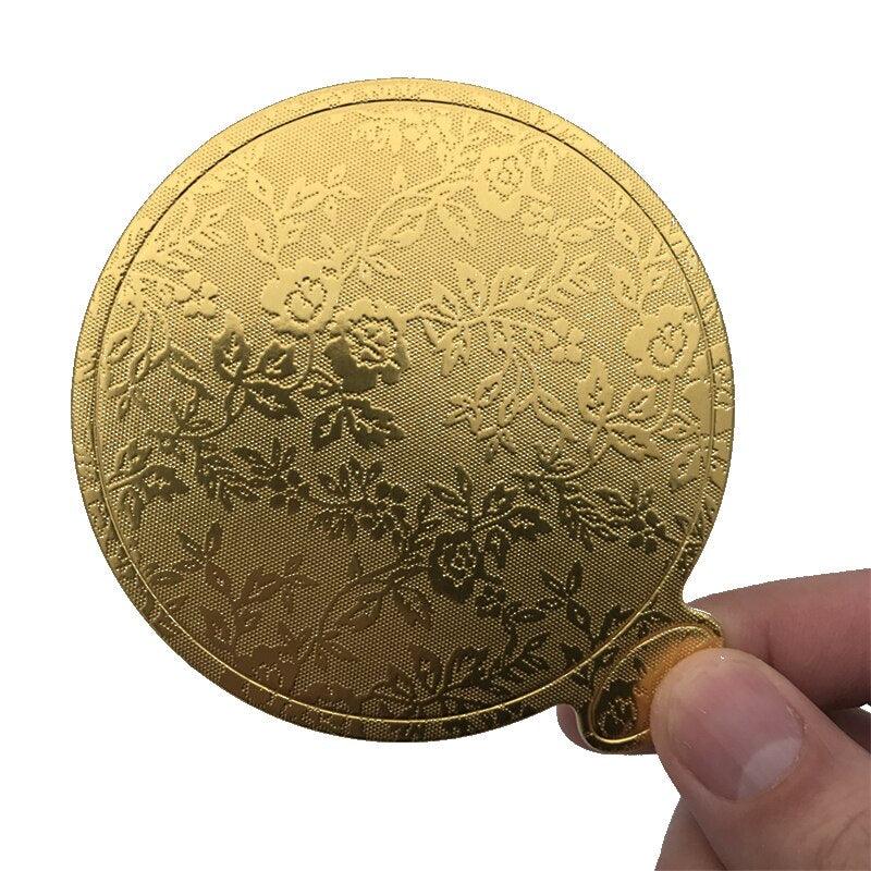 Aomily Gold Printing Round Mousse Cake Boards Paper 100pcs/Set Cupcake Dessert Displays Tray Wedding