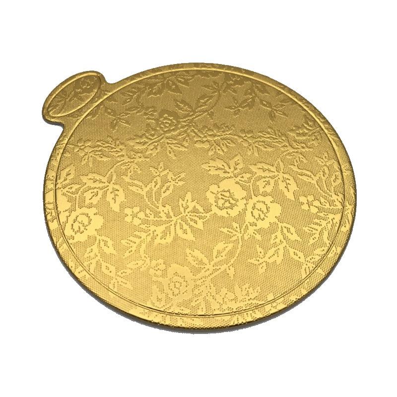 Aomily Gold Printing Round Mousse Cake Boards Paper 100pcs/Set Cupcake Dessert Displays Tray Wedding