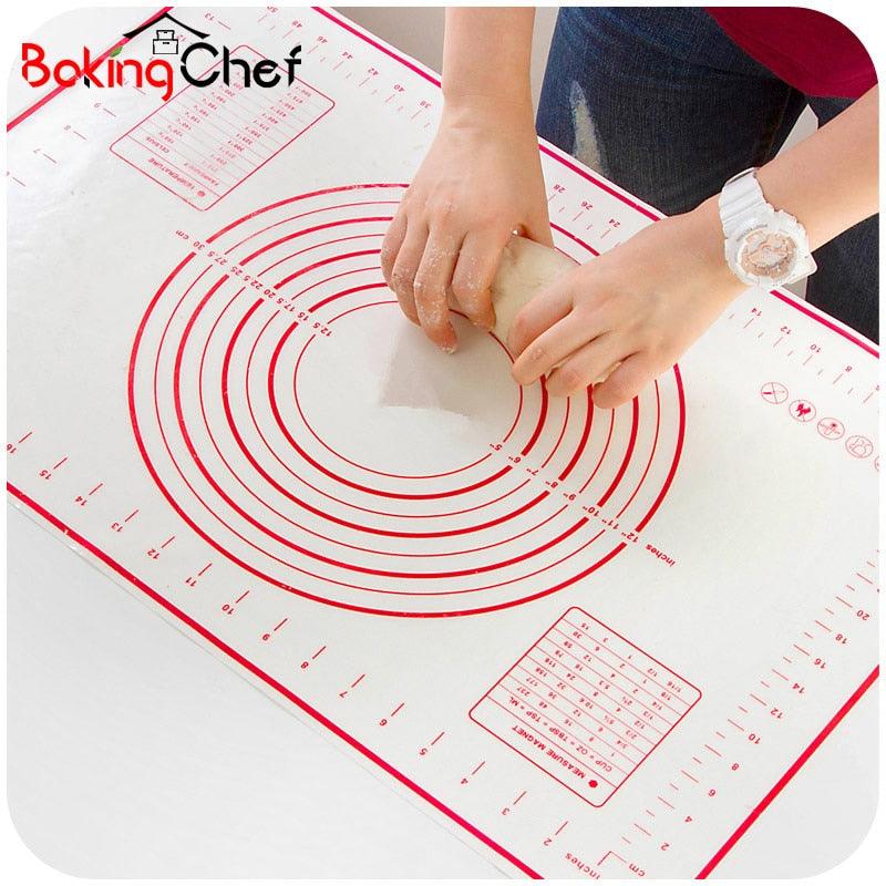 BAKINGCHEF Silicone Baking Mat Pizza Dough Maker Pastry Kitchen Gadgets Cooking Tools Utensils