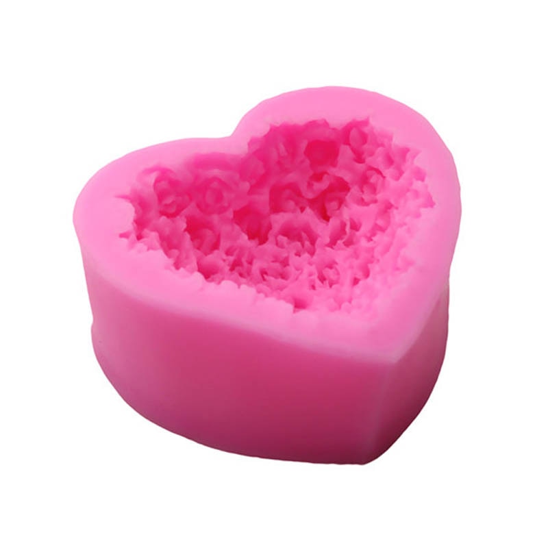 Baking Accessories Fondant Cake Mold Bouquet Loving Heart Shape Valentine's Day Gift 3D Rose