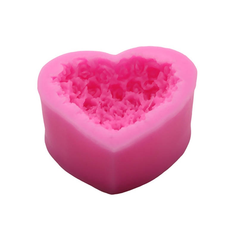 Baking Accessories Fondant Cake Mold Bouquet Loving Heart Shape Valentine's Day Gift 3D Rose