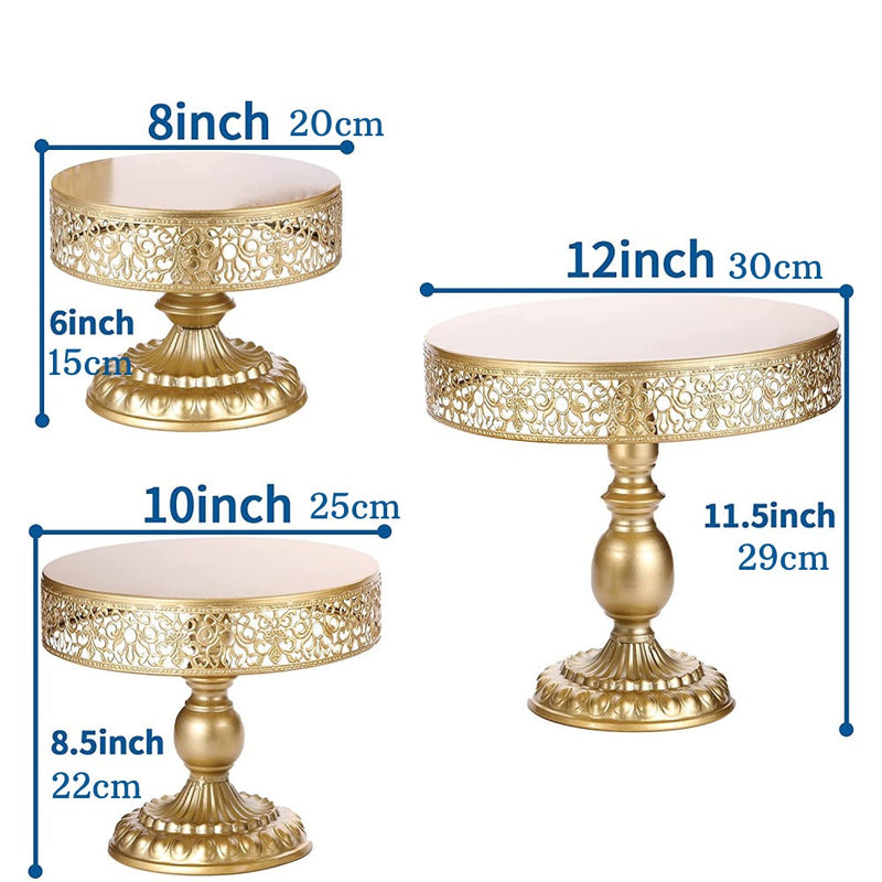 Cake Stand Dessert Cupcake Pastry Candy Display Plate for Wedding Event Birthday Party Round Metal