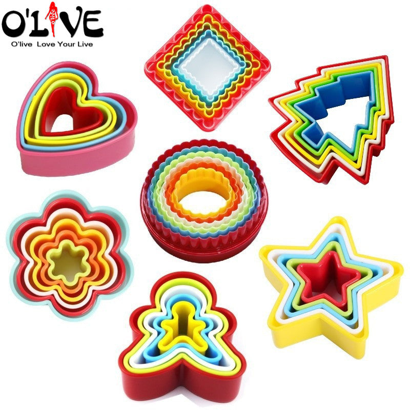 Christmas Cookie Cutter Set Fondant Molds Biscuit Shape Cake Forms Plunger Flower Cookie Stencil