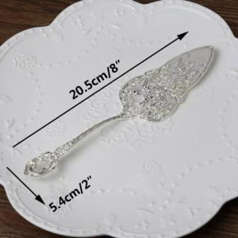Silver Cake Knife Shovel Wedding Cutlery Dinnerware Set Baroque Dessert Cutter