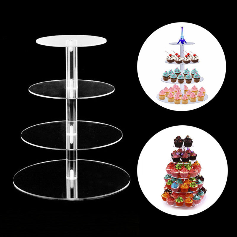Clear 3/4/5 Tier Acrylic Wedding Cake Stand Crystal Cup Cake Display Shelf Cupcake Holder Plate Birthday Party Decoration Stands