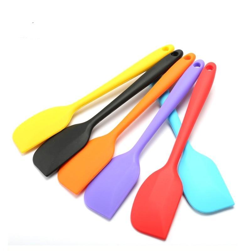 Colorful Kitchen Silicone Spatula Rubber Baking Scraper Mixer Non-Stick Pastry Cake Scraper Brush