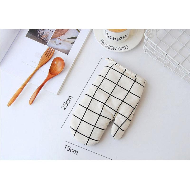 Cotton Oven Glove 1 Pcs Non-slip Glove BBQ Grill Glove Nice Kitchen Cooking Heatproof Mitten