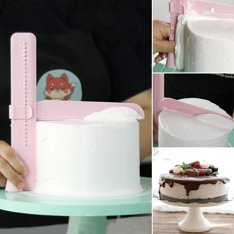 Cake Scraper Smoother Adjustable Fondant Spatulas Cake Edge Smoother Cream Decorating Bakeware