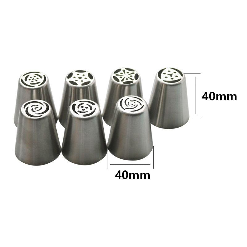 13PCS/Set Russian Icing Piping Tips 1 Pcs Silicone Bag 2 Coupler Leaf Nozzles Brush Cupcake