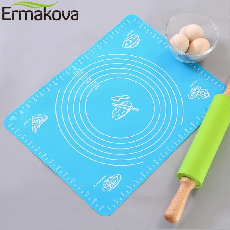 ERMAKOVA Non-Stick Silicone Baking Mat Dough Rolling Mat Heat Resistant Pad Pastry Board Silicone