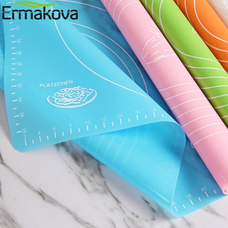 ERMAKOVA Non-Stick Silicone Baking Mat Dough Rolling Mat Heat Resistant Pad Pastry Board Silicone