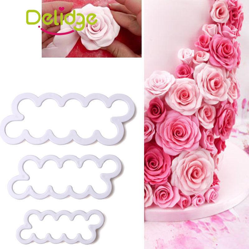 Rose Fondant Icing Tool Decor Mould Sugarcraft Tools Bakeware Sets Cake Decorating