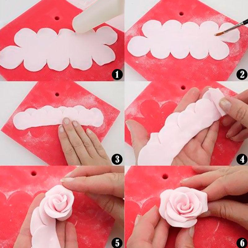 Rose Fondant Icing Tool Decor Mould Sugarcraft Tools Bakeware Sets Cake Decorating
