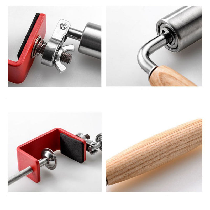 Easy Dough Roller Pin Stainless Steel One-Handed Labor-Saving Cake Pie Noodles Rolling Pin