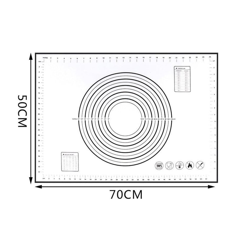 Extra Large 32"x24" Silicone Baking Mat - Non-Stick Non-Skid Pastry Mat with Measurements by Leeseph